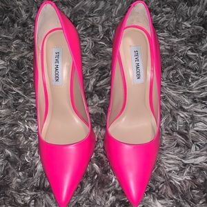 Daisie Pink Neon Steve Madden Leather Pumps